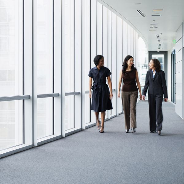 women walking during work break